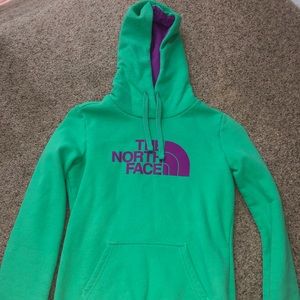 XS Green and Purple North Face Jacket